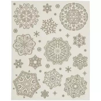 Новогоднее оконное украшение «Снежинки серебряные объёмные» № 4, 38 х 30 см