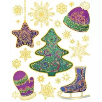 Новогоднее оконное украшение Зима 30*38 см (31276) (Феникс-Презент)