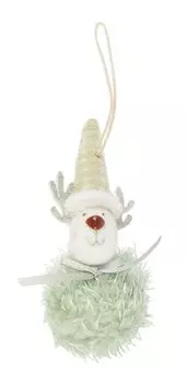 Новогоднее подвесное украшение Олень-помпончик (текстиль) (8см) (12-06277-NY-24)