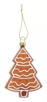 Новогоднее подвесное украшение Пряничная Елочка (пластик) (ПВХ бокс) (10см) (12-09305-N13)