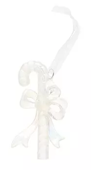 Новогоднее подвесное украшение Трость перламутровая (пластик) (ПВХ бокс) (7х12) (12-09229-2-N19)