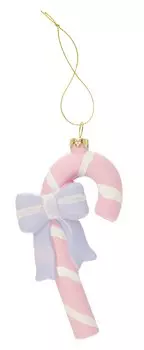 Новогоднее подвесное украшение Трость розовая (пластик) (ПВХ бокс) (13см) (12-09305-N1)