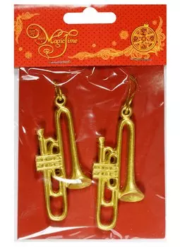 Новогоднее подвесное украшение Труба (набор из 2 шт.) (13,5х9,5)