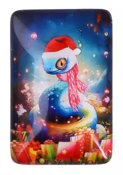 Новогодний магнит Змейка в шарфике (3,5х5,5) (стекло) (12-06652-NY-38)