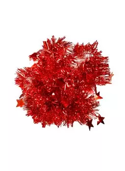 Новогодняя мишура, красная, 6 х 200 см