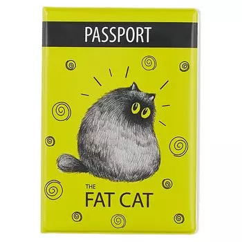 Обложка для паспорта «Fat cat», 9 х 13 см