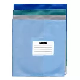 Обложки д/тетрадей и дневника 12шт "Glossy Ice Metallic" 212*395мм, 100мкм, кл.край, стикер д/подписи, ErichKrause