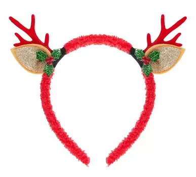 Ободок новогодний Рожки олененка (текстиль) (12-06141-P1)