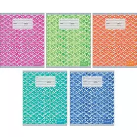 Однотонный орнамент ТЕТРАДИ А5 (*скрепка) 24Л. Обложка: лакирование