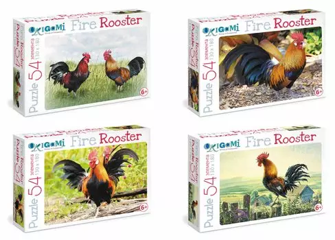 Пазл-мини 54 эл. Огненный Петух. Петухи
