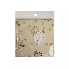 Отрез Льна (48*48см) (пакет) Белые цветы (11-00399-L10)