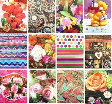 Пакет 32,7*26.4*13,6 (25,5*31,5*11см) декоративный ламинат вертикальный LV, в ассортименте