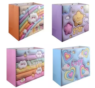 Пакет А3 33*46*10 "Cute clouds" дет., бум.мат.ламинат, горизонт., ассорти