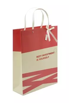 Пакет А3 42*32*11.5 "Best investment in yourself" нейтр., бум.мат.ламинат