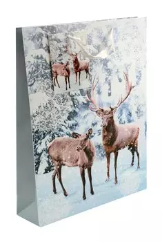 Пакет А3 46*33*10 "Олени" НГ, бум.мат.ламинат