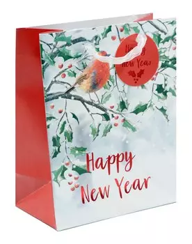 Пакет А3 46*33*10 "Снегирь. Happy New Year" НГ, бум.мат.ламинат