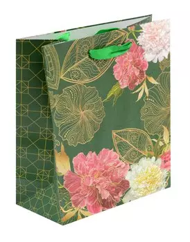 Пакет A4 26*32*12 "Пионы" жен., бум.мат.ламинат