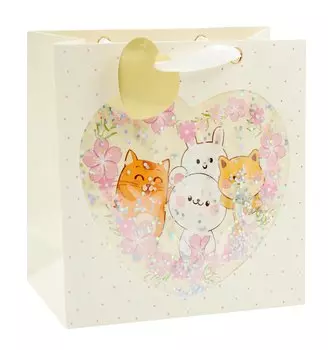 Пакет А4 28*28*12 "Зверята в окошке" дет., бум.мат.ламинат