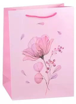 Пакет А4 32*26*10 "Прозрачный цветок. Basic" жен., бум.мат.ламинат