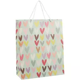 Пакет А4 32*26*10 "Разноцветные сердца.Basic" нейтр., бум.мат.ламинат