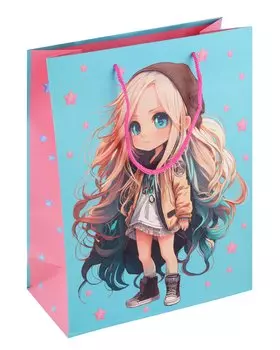 Пакет А4 32*26*12 "Аниме. Star girl" дет., бум.мат.ламинат