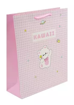 Пакет А4 32*26*12 "Kawaii. Мишка. Basic" дет., бум.мат.ламинат