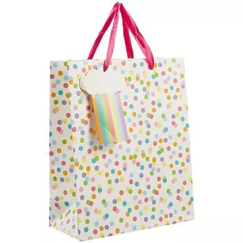 Пакет А4 32*26*12 "Радужный горошек" нейтр., бум.мат.ламинат