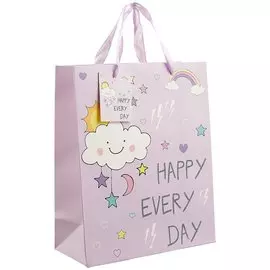 Пакет А4 32*26*12 "Счастье каждый день" дет., бум.мат.ламинат