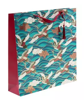 Пакет A4 32*26*12 "Журавли" жен., бум.мат.ламинат