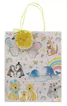 Пакет А4 32*26*12 "Зверята" дет., бум.мат