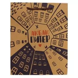 Пакет А4 33*24*8 "Дворы колодцы" крафт