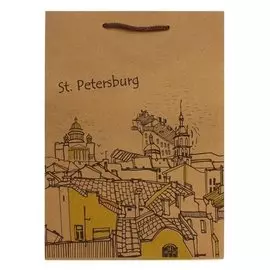 Пакет А4 33*24*8 "Крыши" крафт