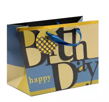 Пакет А5 18*23*10 "Happy BirthDay" нейтр., бум.мат.ламинат