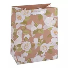 Пакет А5 18*23*10 "Белые розы" жен., бум., мат.плёнка