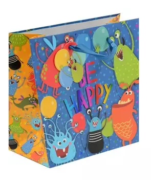 Пакет А5 20*20*10 "Be happy" дет., бум.мат.ламинат