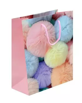 Пакет А5 23*18*10 "Цветные помпоны. Basic" жен., бум.мат.ламинат