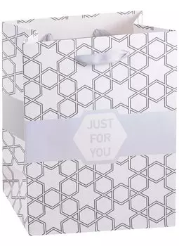 Пакет А5 23*18*10 "Grey and white" нейтр., бум.мат.ламинат