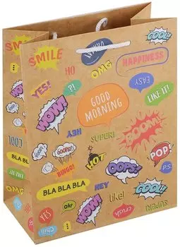 Пакет А5 23*18*10 "Комиксы" нейтр., крафт