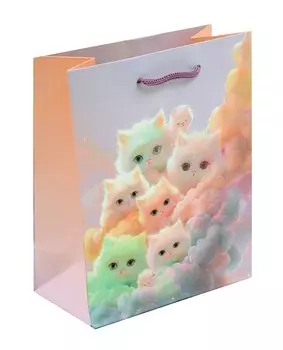 Пакет А5 23*18*10 "Коты в облаках. Basic" дет., бум.мат.ламинат