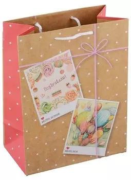 Пакет А5 23*18*10 "Открытки" жен., крафт