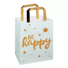 Пакет А5 23*18*10 "Be happy",нейтр.,крафт