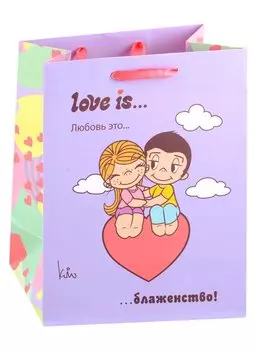Пакет А5 23*18*10 "Love is. Блаженство" жен., бум.мат.ламинат