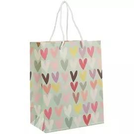 Пакет А5 23*18*10 "Разноцветные сердца.Basic" нейтр., бум.мат.ламинат