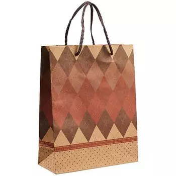 Пакет А5 24*19*8 «Pink and grey» крафт, женск.