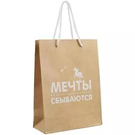 Пакет А5 "МЕЧТЫ СБЫВАЮТСЯ" крафт, женск.