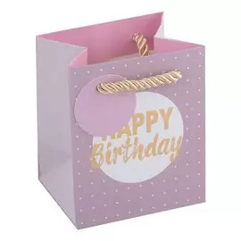 Пакет А6 10*12*8 "Happy birthday" нейтр., бум., мат.пленка, конгревное тиснение, тег