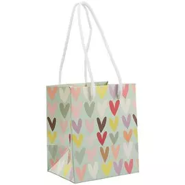 Пакет А6 12*10*8 "Разноцветные сердца.Basic" нейтр., бум.мат.ламинат