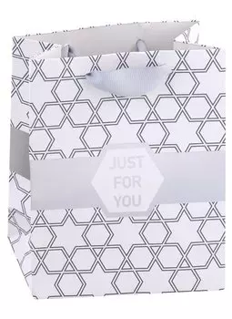 Пакет А6 14*11,5*6 "Grey and white" нейтр., бум.мат.ламинат