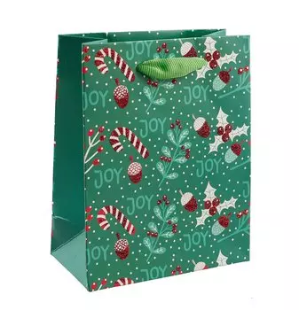 Пакет А6 14*11*7 "Joy" Новый год, бум.мат.ламинат