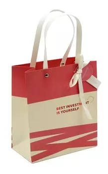 Пакет А6 14.5*11.5*6 "Best investment in yourself" нейтр., бум.мат.ламинат